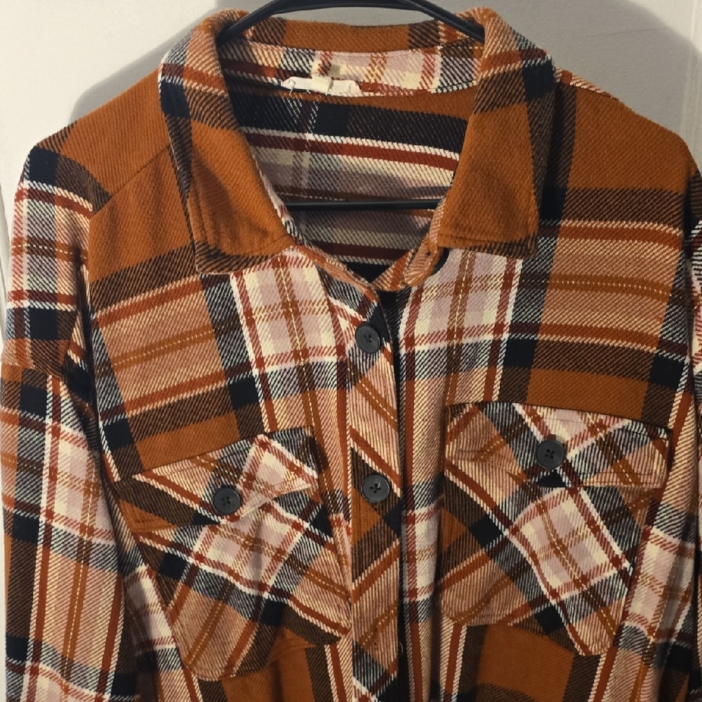 Maurices Plaid Sweater in Brown and Cream